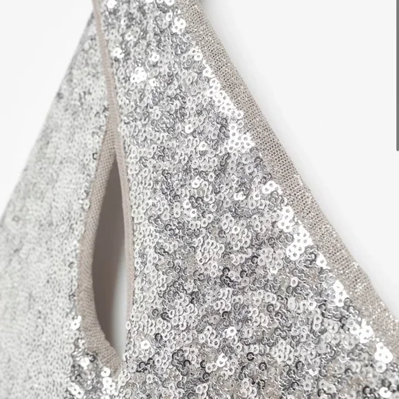 Mango Silver Sequin Halter Dress - Picture 4 of 6